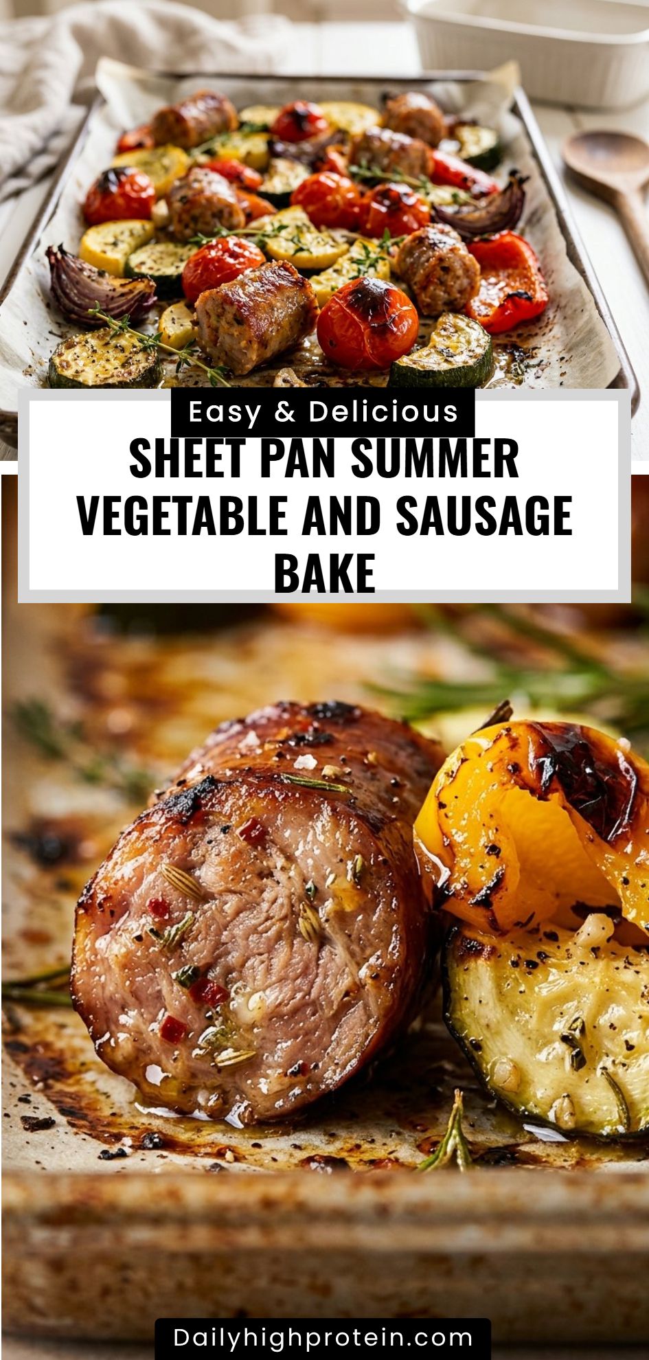Sheet Pan Summer Vegetable And Sausage Bake
