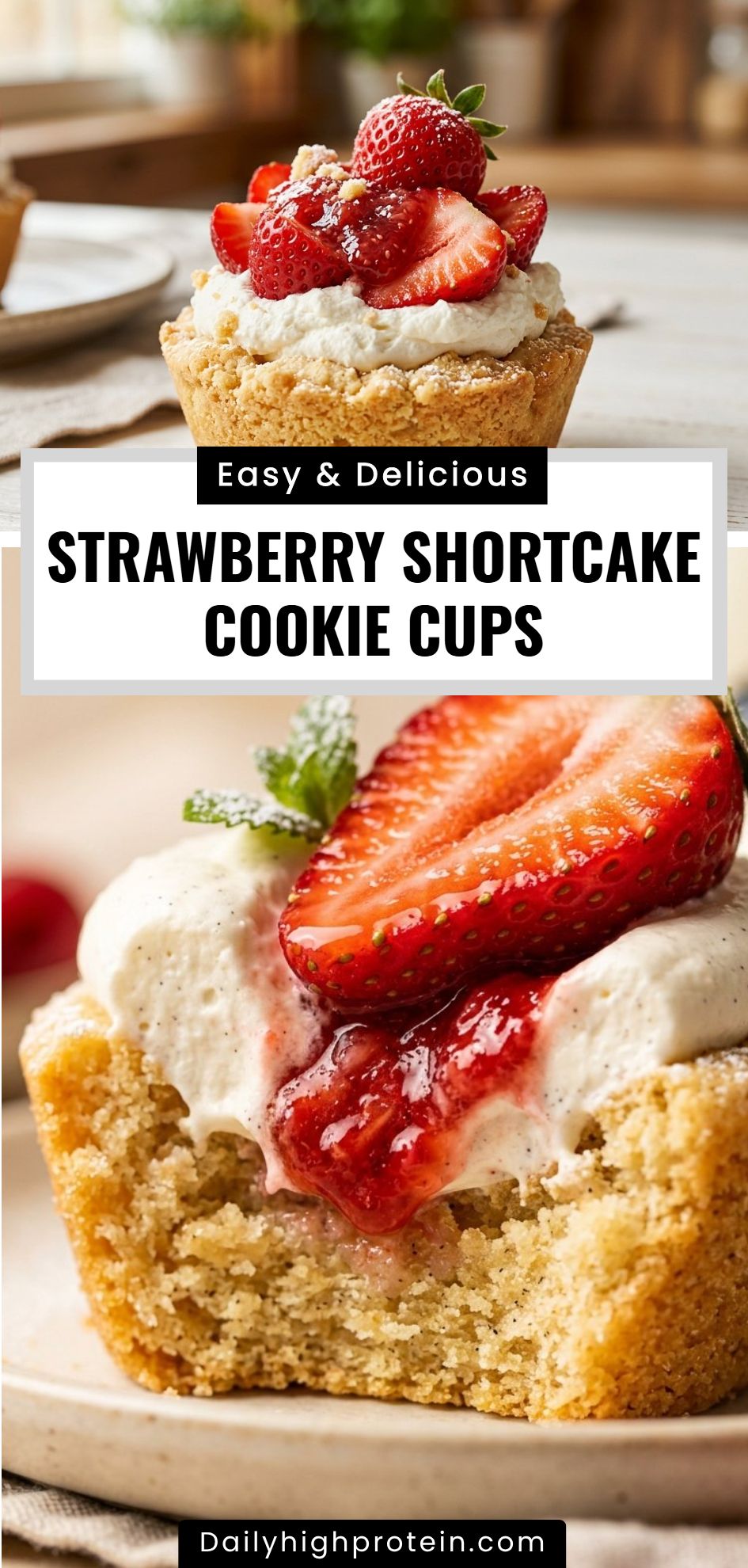 Strawberry Shortcake Cookie Cups