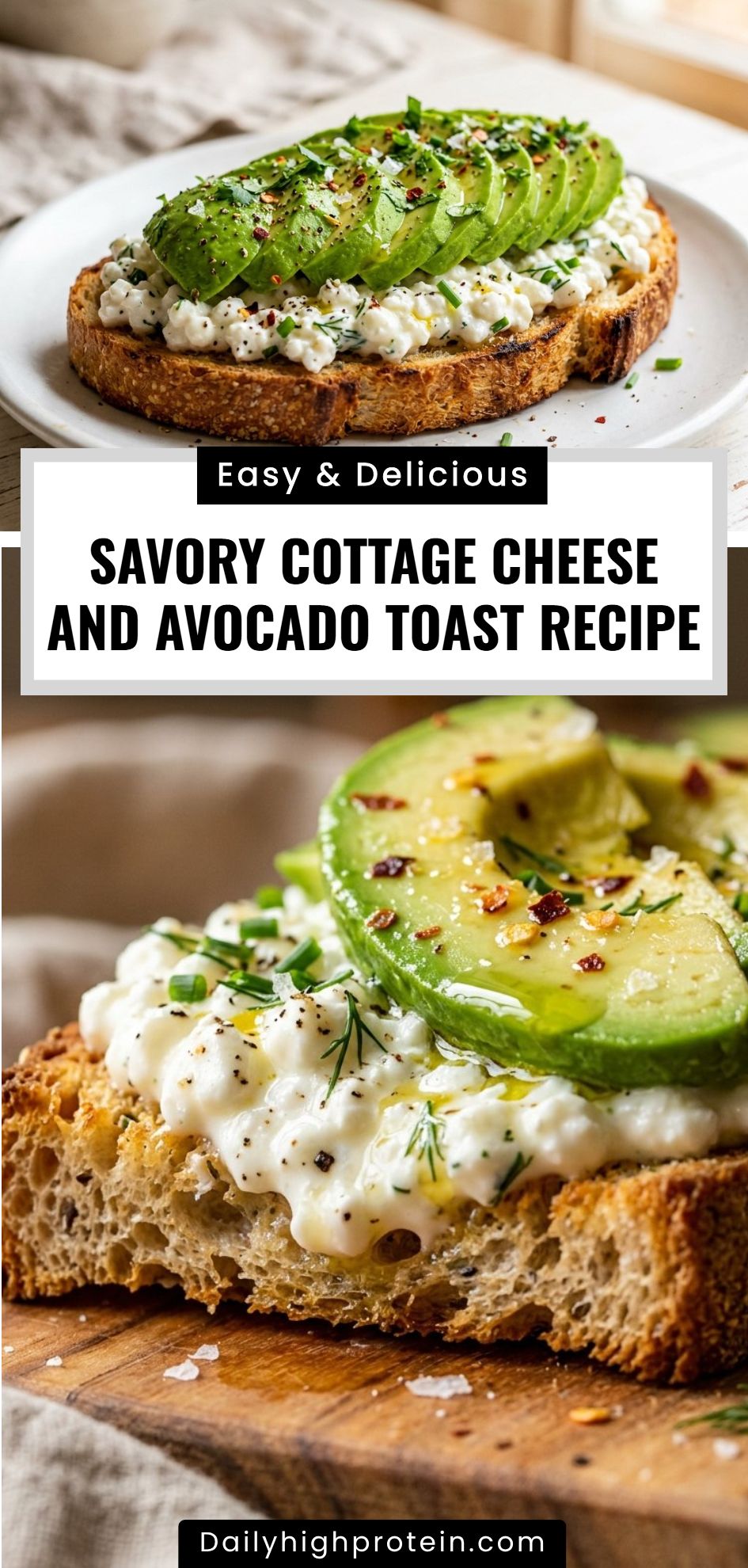 Savory Cottage Cheese Avocado Toast Recipe