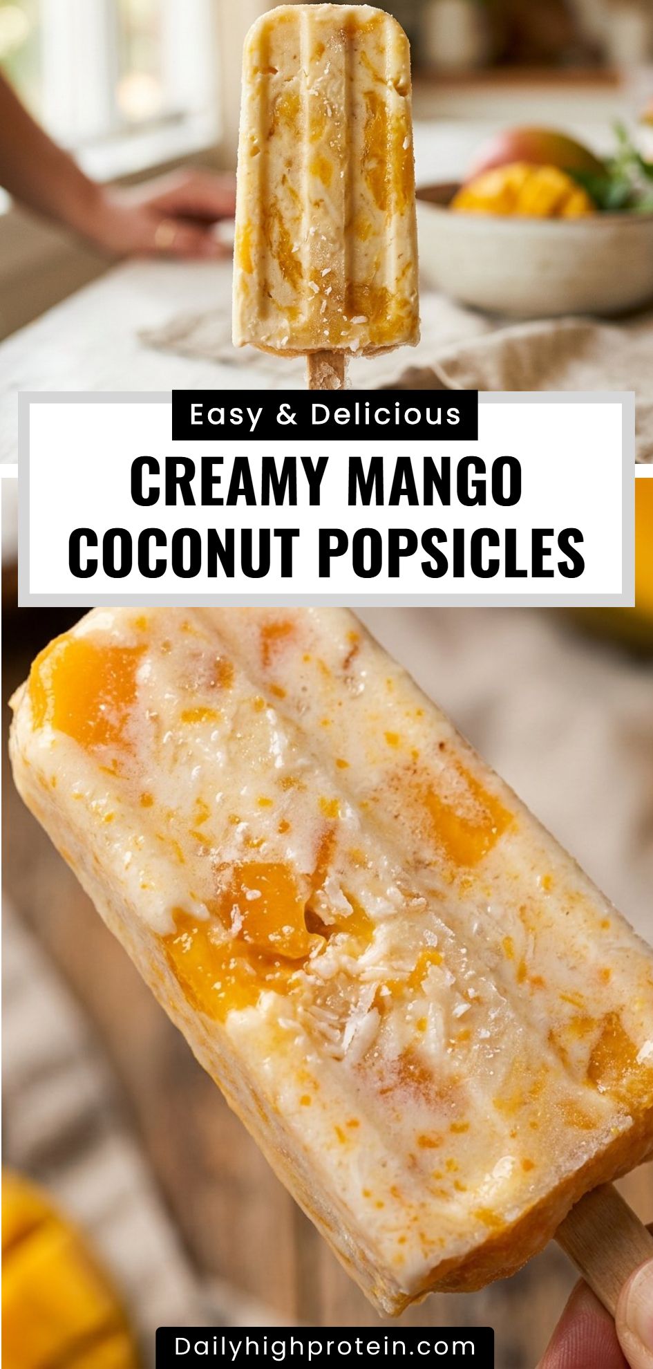 Creamy Mango Coconut Popsicles