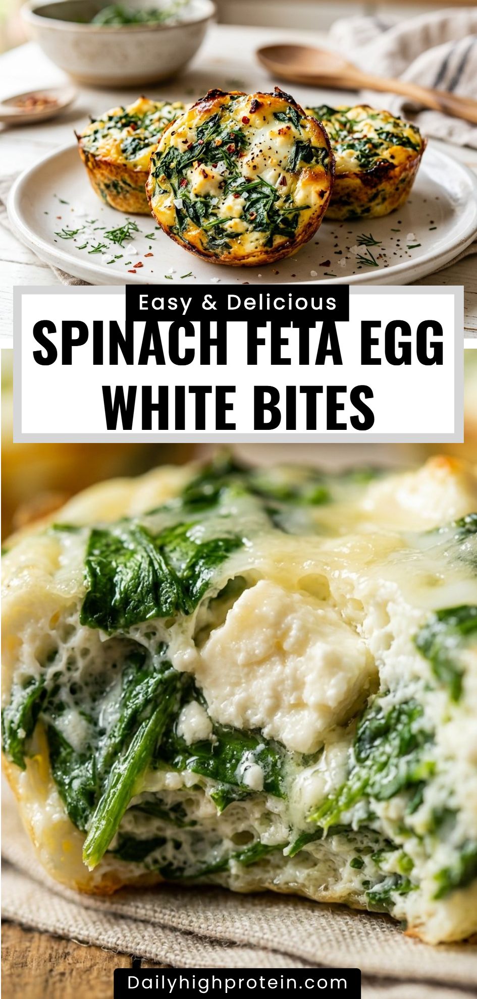 Spinach Feta Egg White Bites