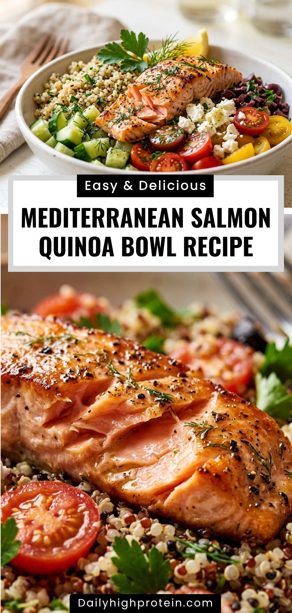 Mediterranean Salmon Quinoa Bowl Recipe