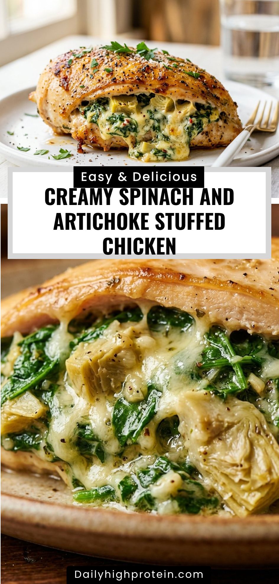 Creamy Spinach Artichoke Stuffed Chicken