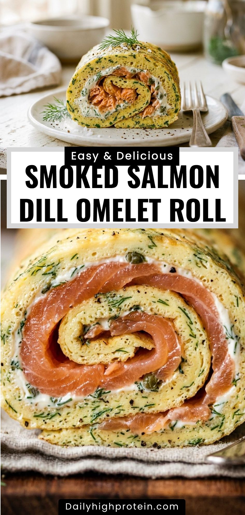 Smoked Salmon Dill Omelet Roll