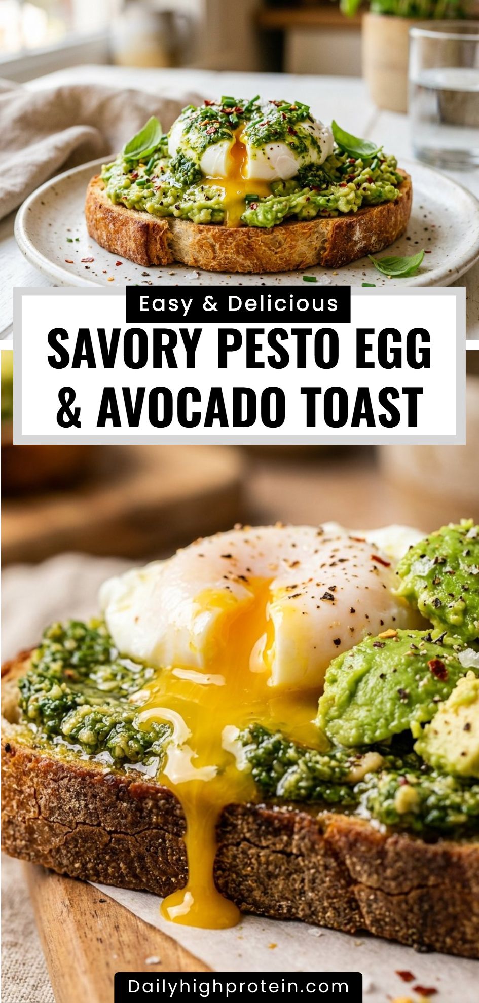 Savory Pesto Egg Avocado Toast