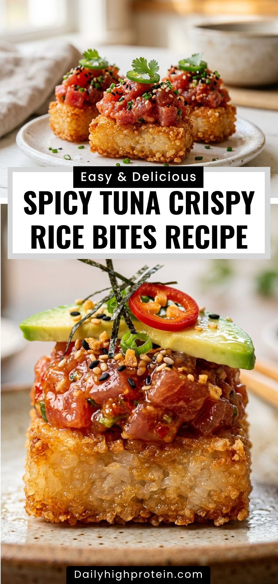 Spicy Tuna Crispy Rice Bites Recipe
