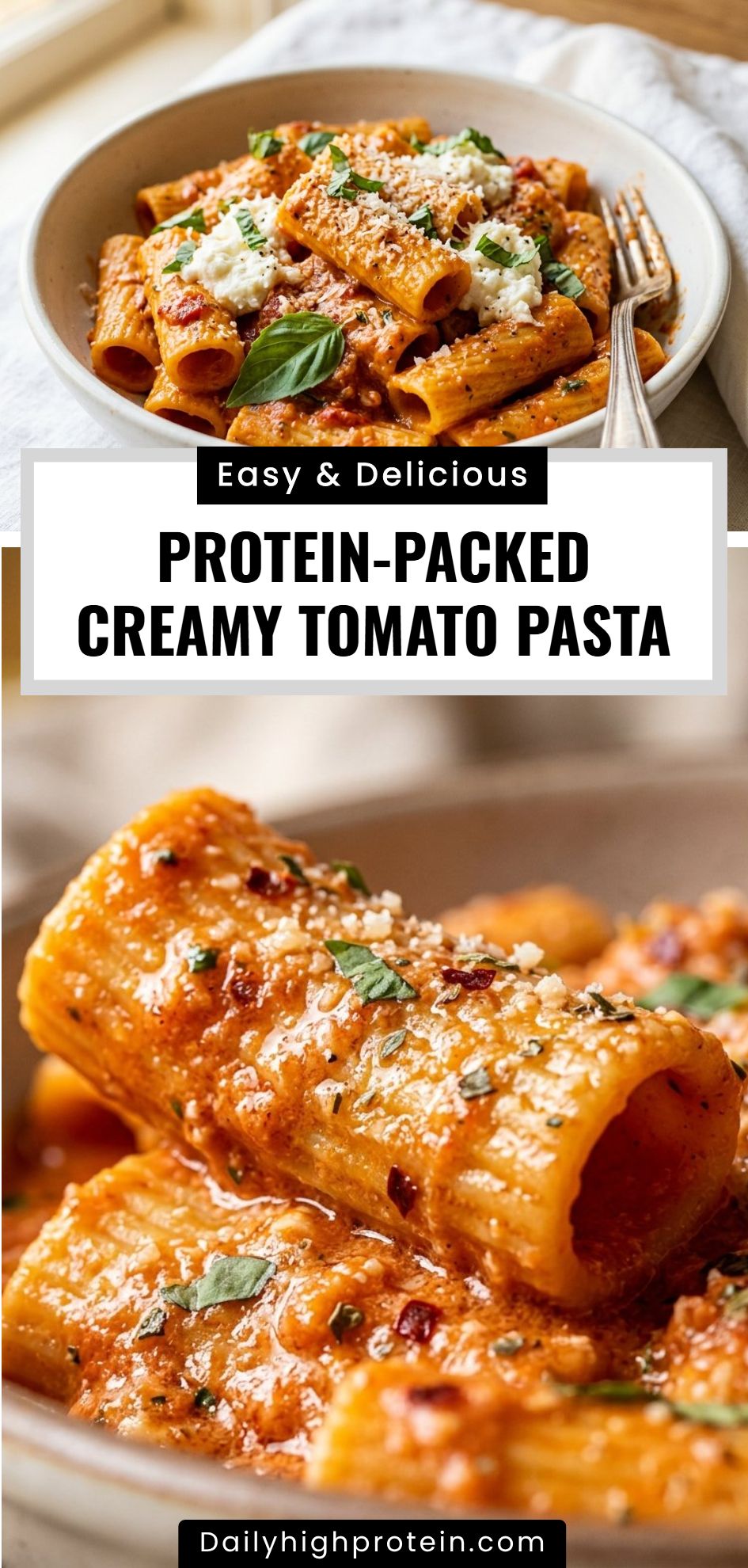 Protein Packed Creamy Tomato Pasta
