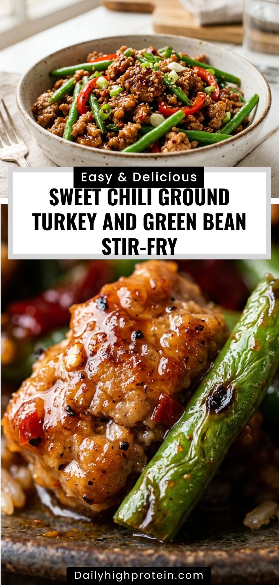 Sweet Chili Turkey Stir Fry Green Beans