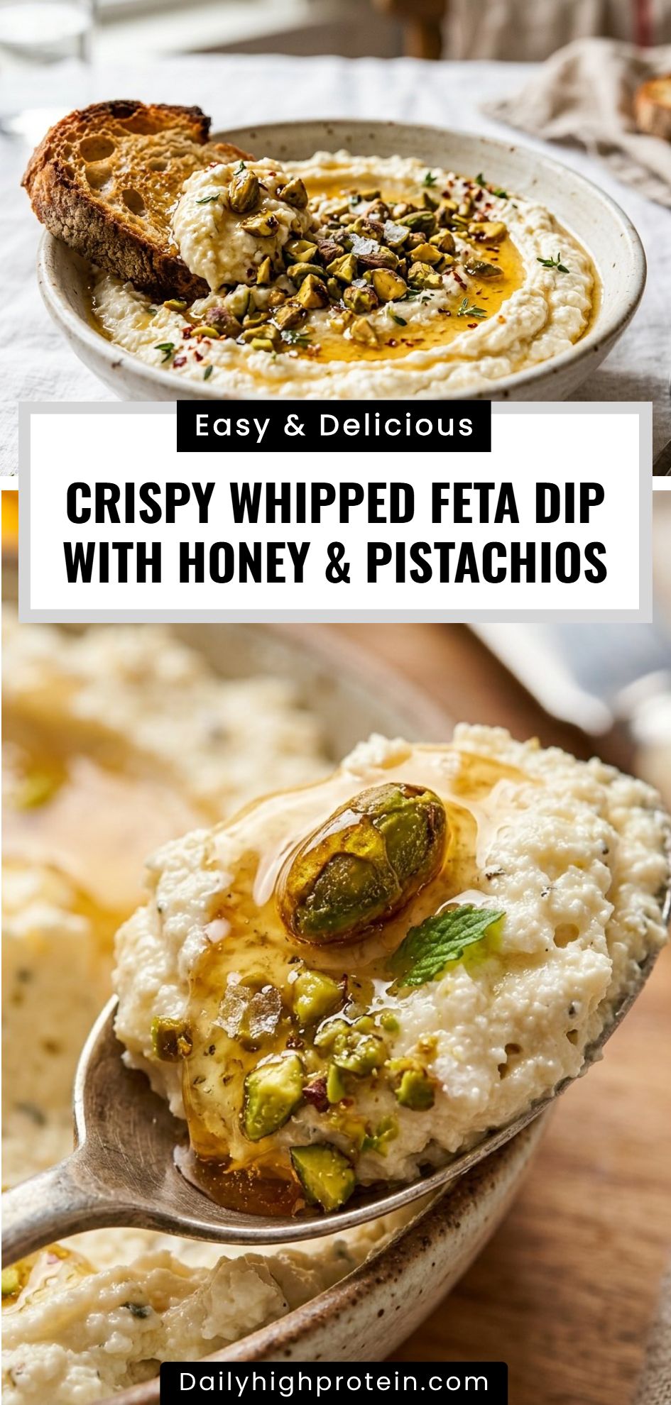 Crispy Whipped Feta Dip Honey Pistachios