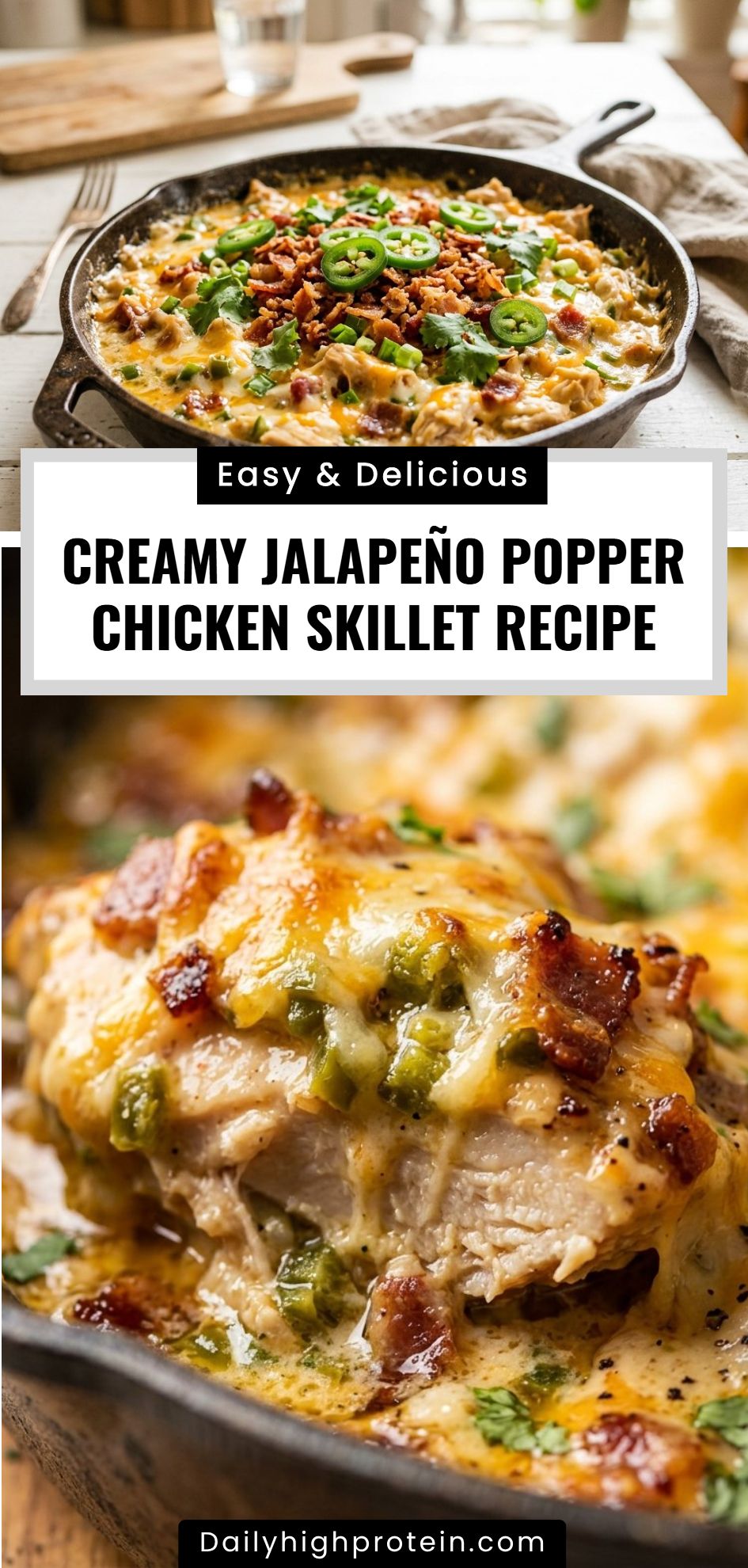 Creamy Jalapeno Popper Chicken Skillet Recipe