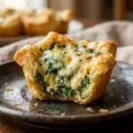 Baked spinach artichoke dip bites served in a platter
