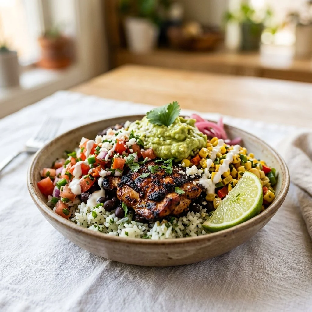 Chipotle-Style Chicken Burrito Bowls Recipe