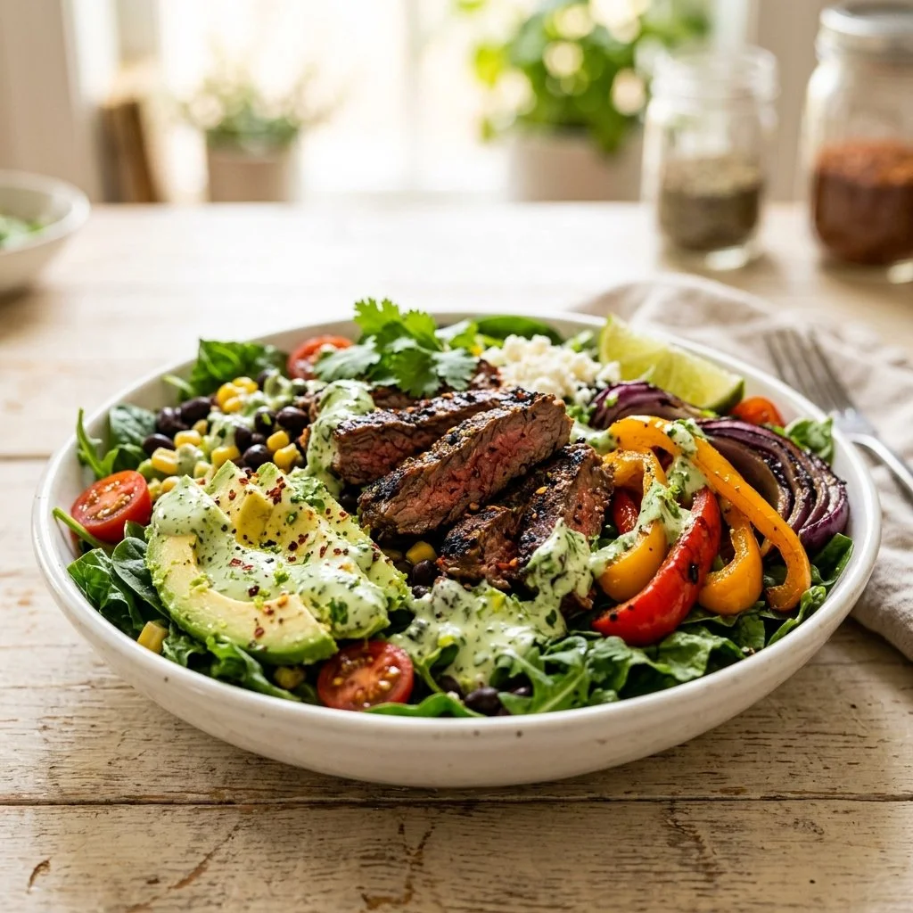Cilantro Lime Dressing for a Steak Fajita Salad