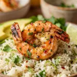 Cilantro Lime Shrimp Rice Bowls with vibrant toppings