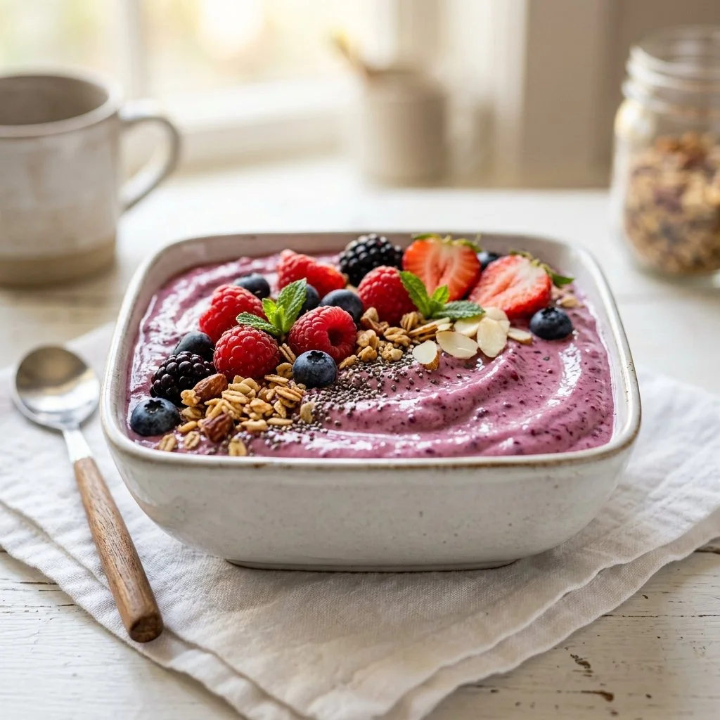 Cottage Cheese Berry Smoothie Bowl