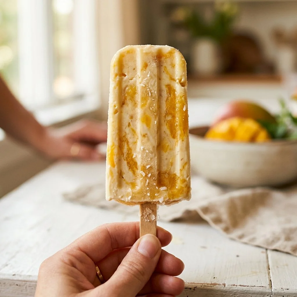 Creamy Mango Coconut Popsicles