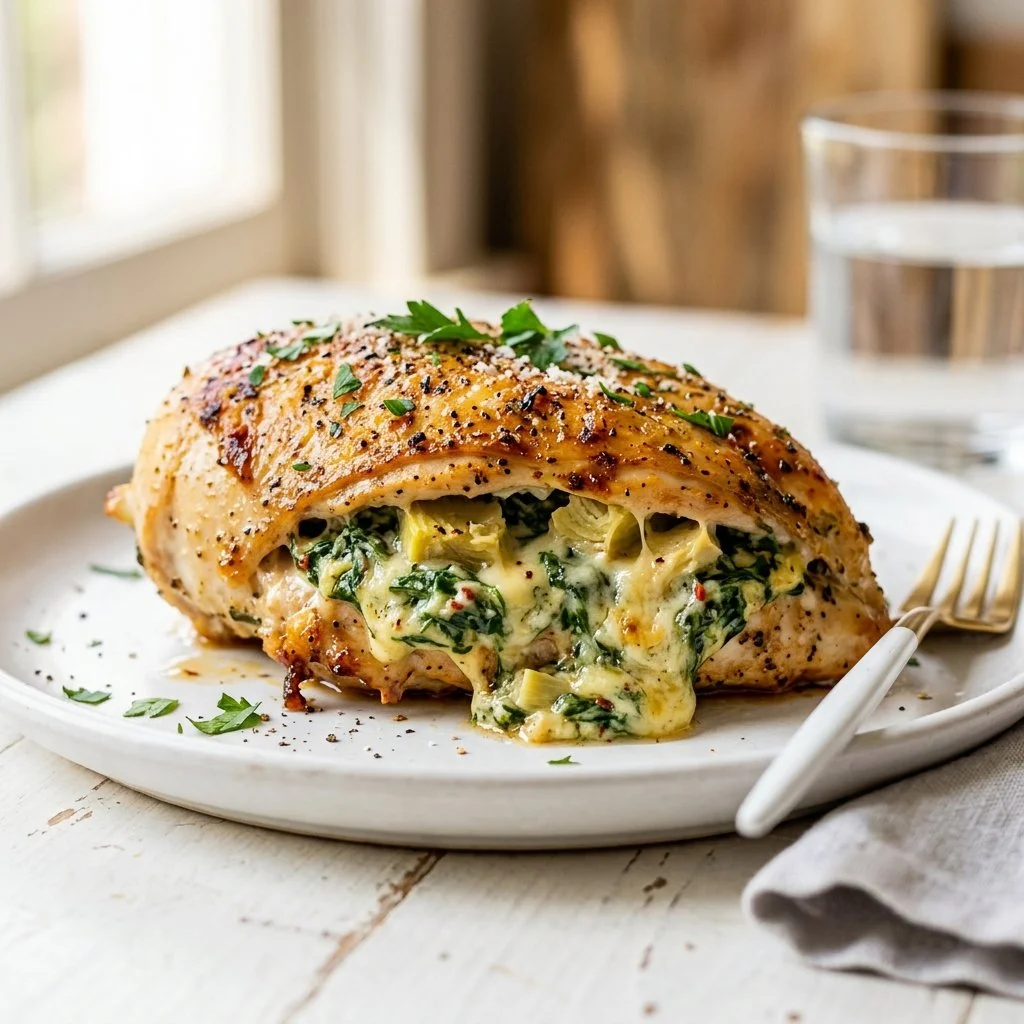 Creamy Spinach and Artichoke Stuffed Chicken