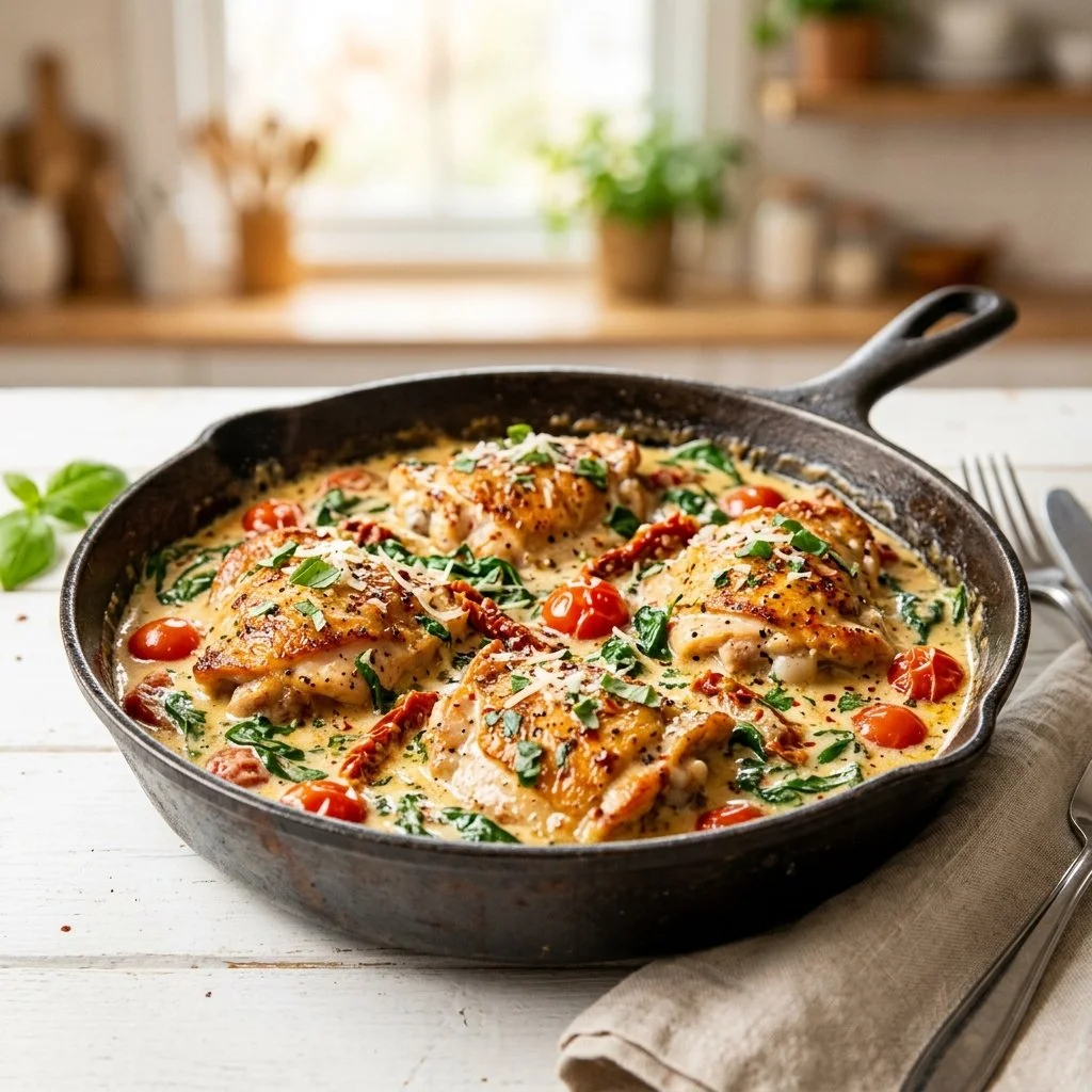 Creamy Tuscan Chicken Skillet Recipe