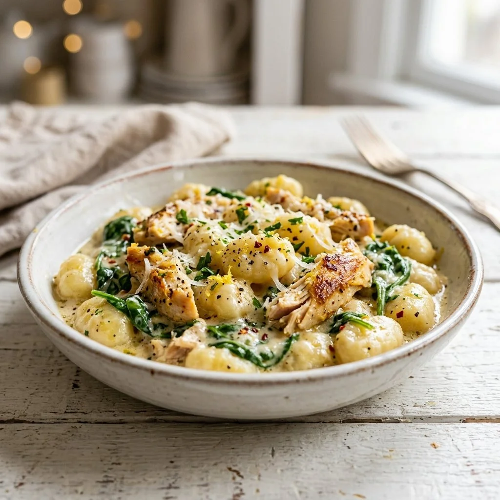 One-Pan Creamy Lemon Parmesan Chicken Gnocchi