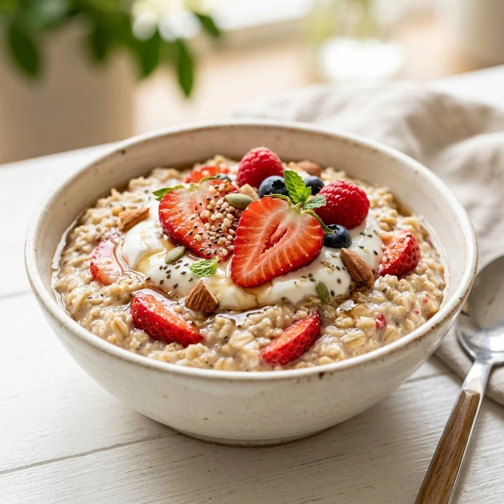 Protein-Packed Strawberry Cream Oats