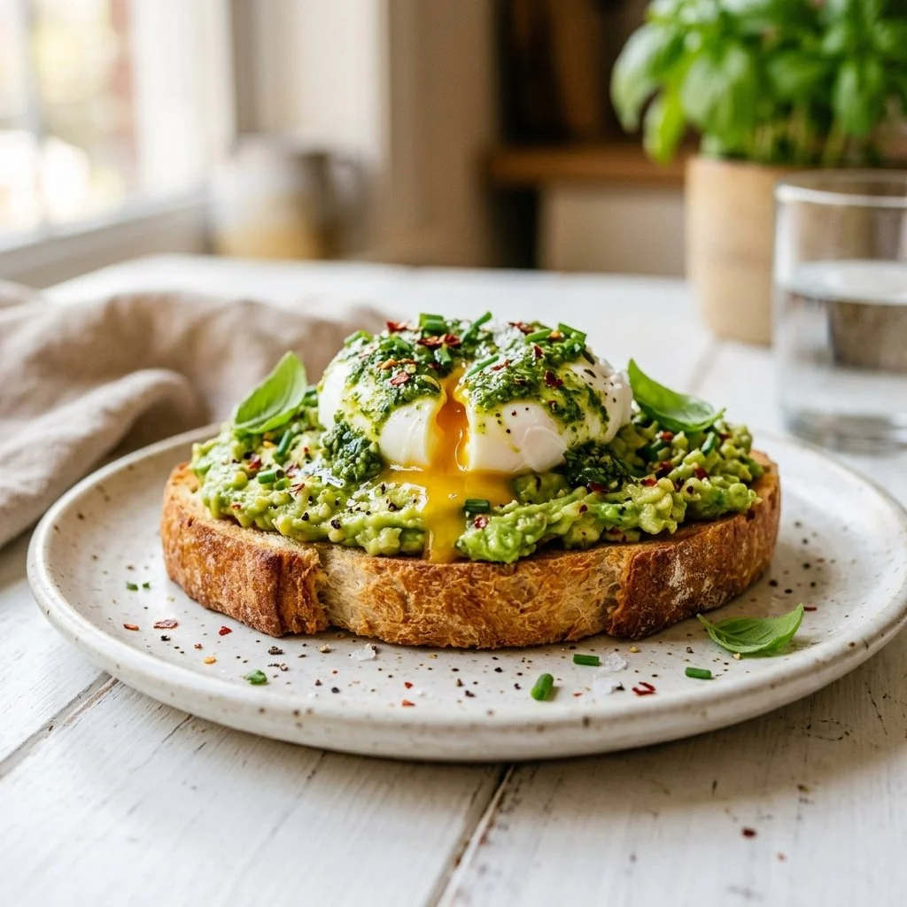 Savory Pesto Egg & Avocado Toast