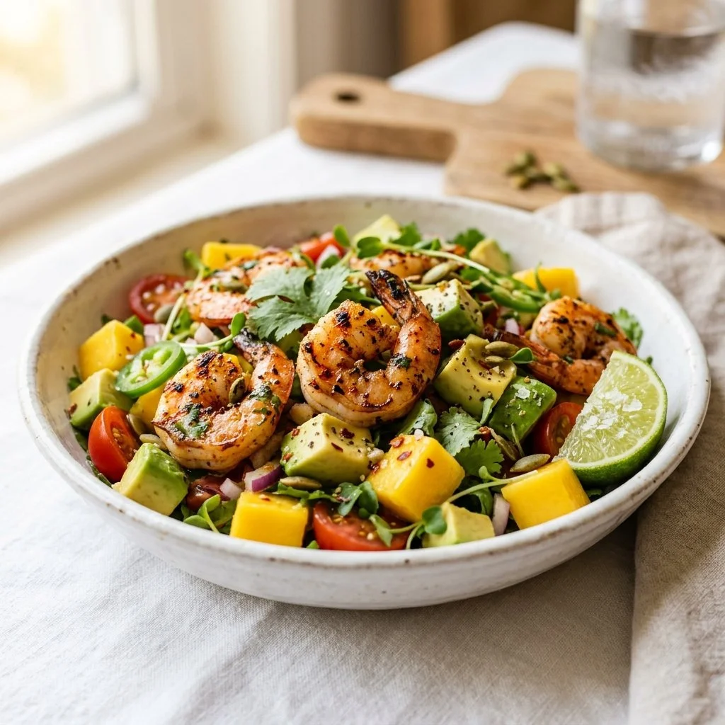 Spicy Shrimp Mango Avocado Salad