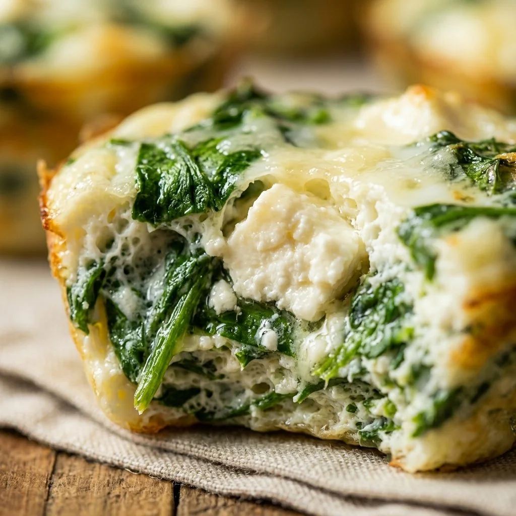Delicious Spinach Feta Egg White Bites served on a plate