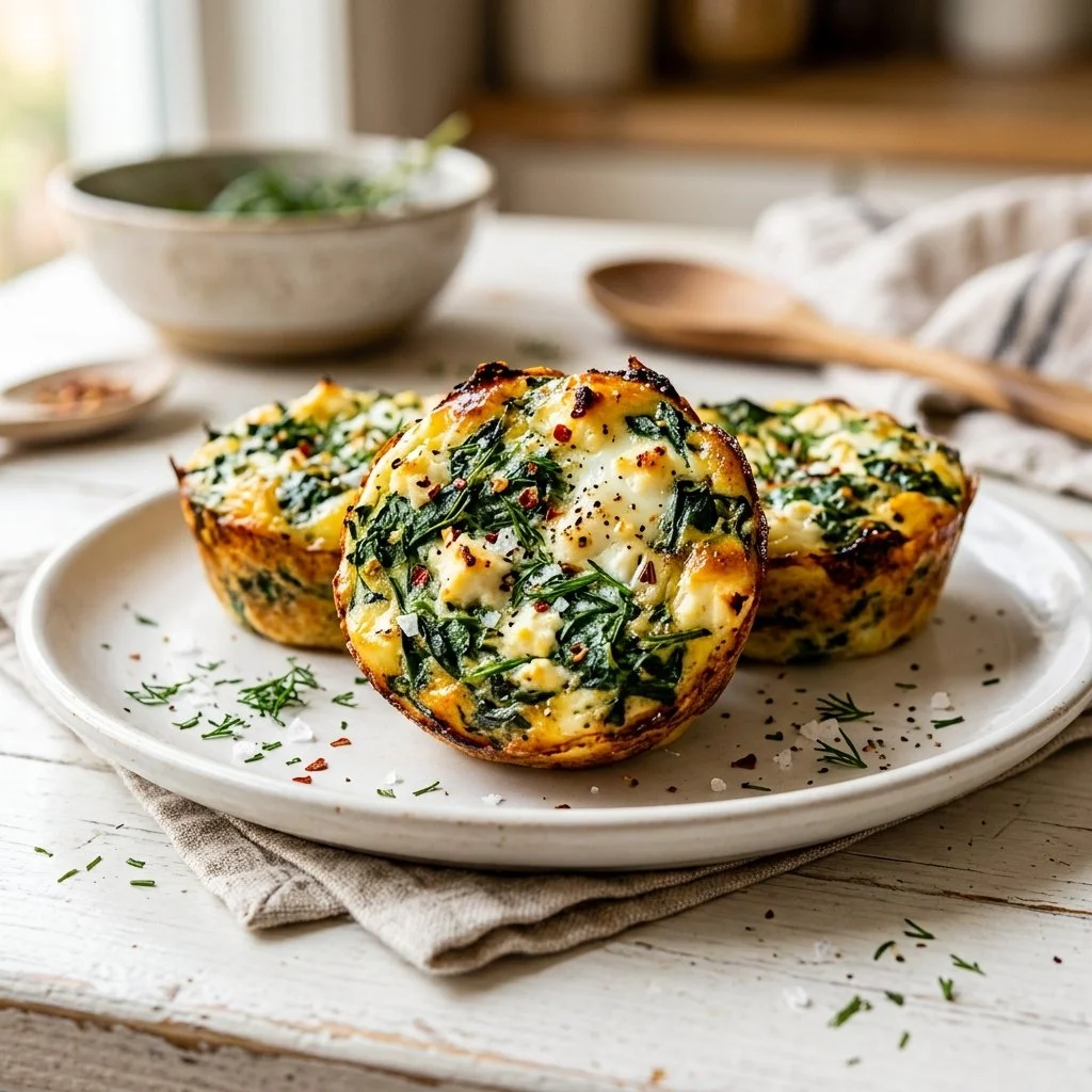 Spinach Feta Egg White Bites