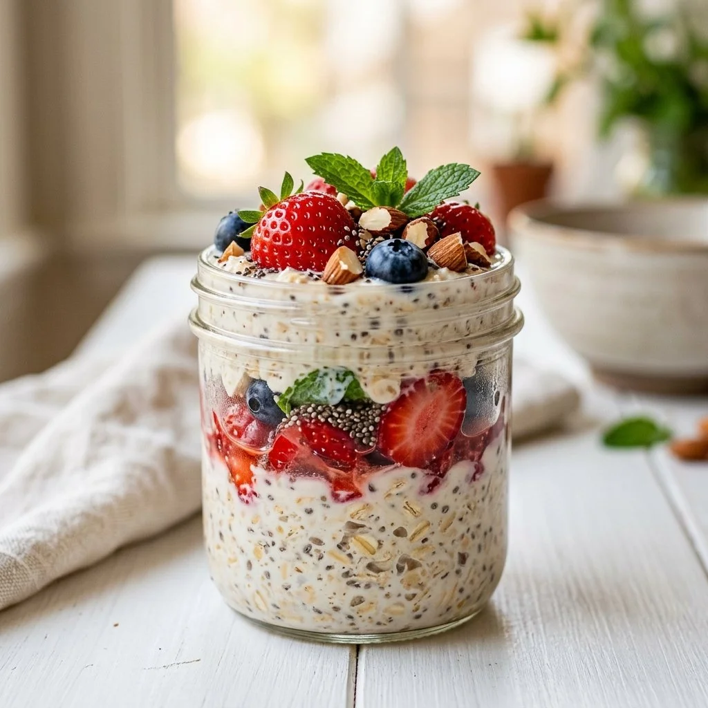 Strawberry and Cream Overnight Oats