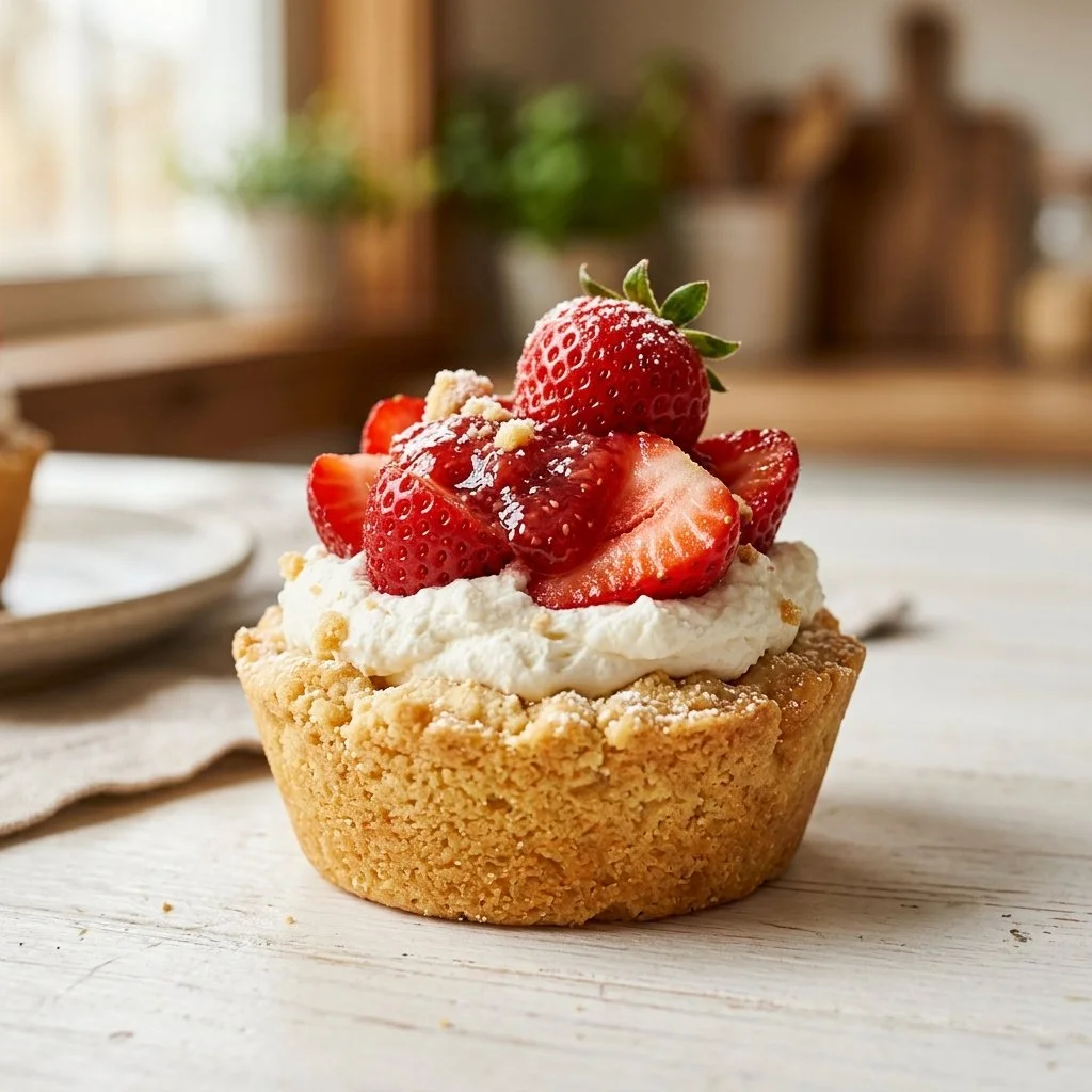 Strawberry Shortcake Cookie Cups