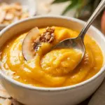 Tropical mango smoothie bowl topped with fresh fruits and granola