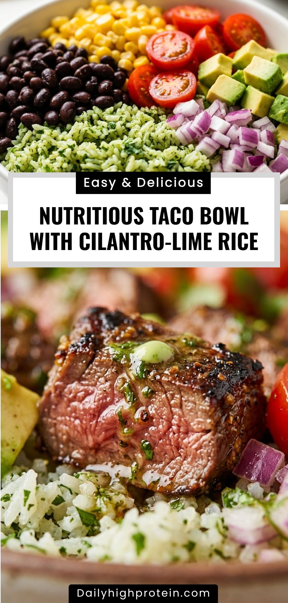 Nutritious Taco Bowl Cilantro Lime Rice