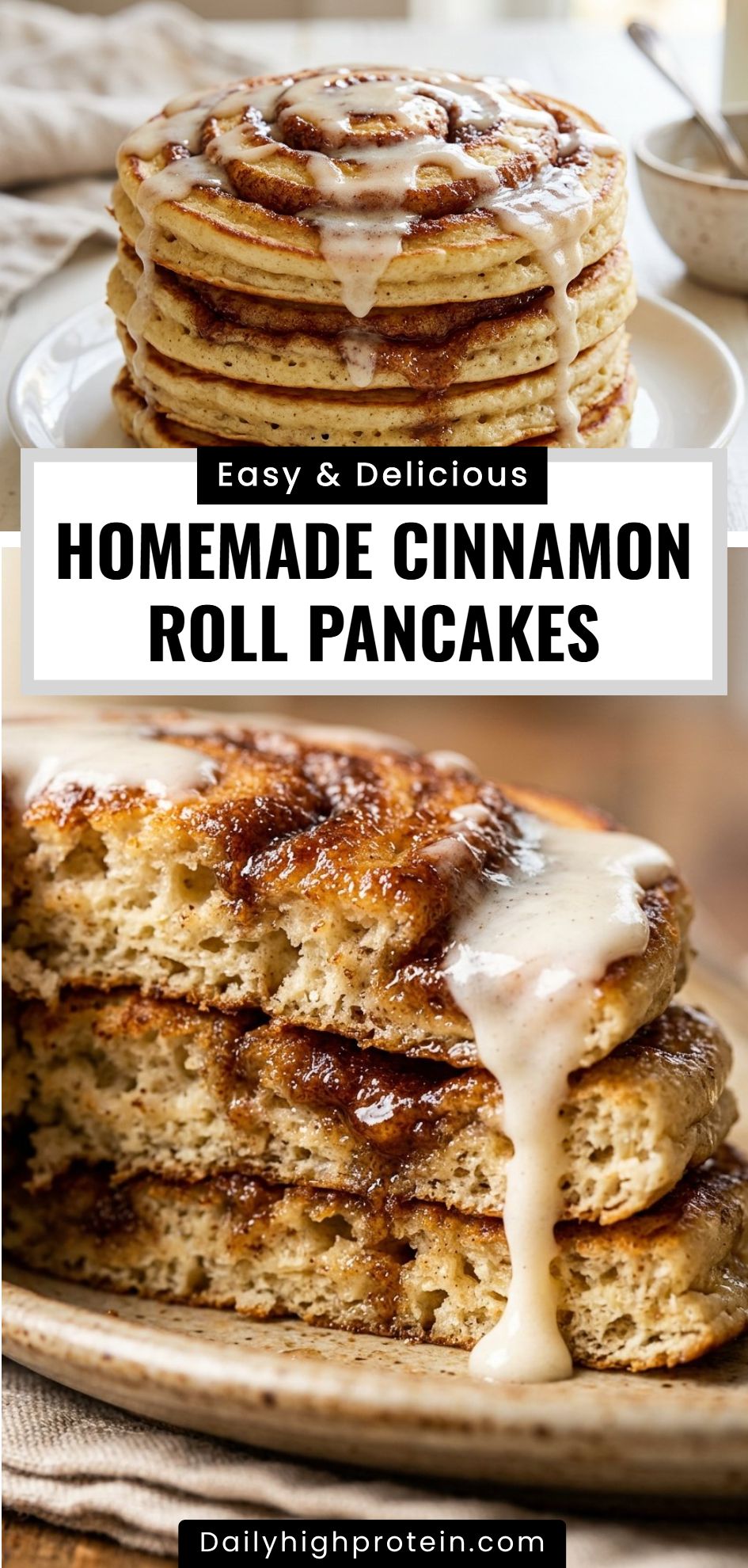 Homemade Cinnamon Roll Pancakes