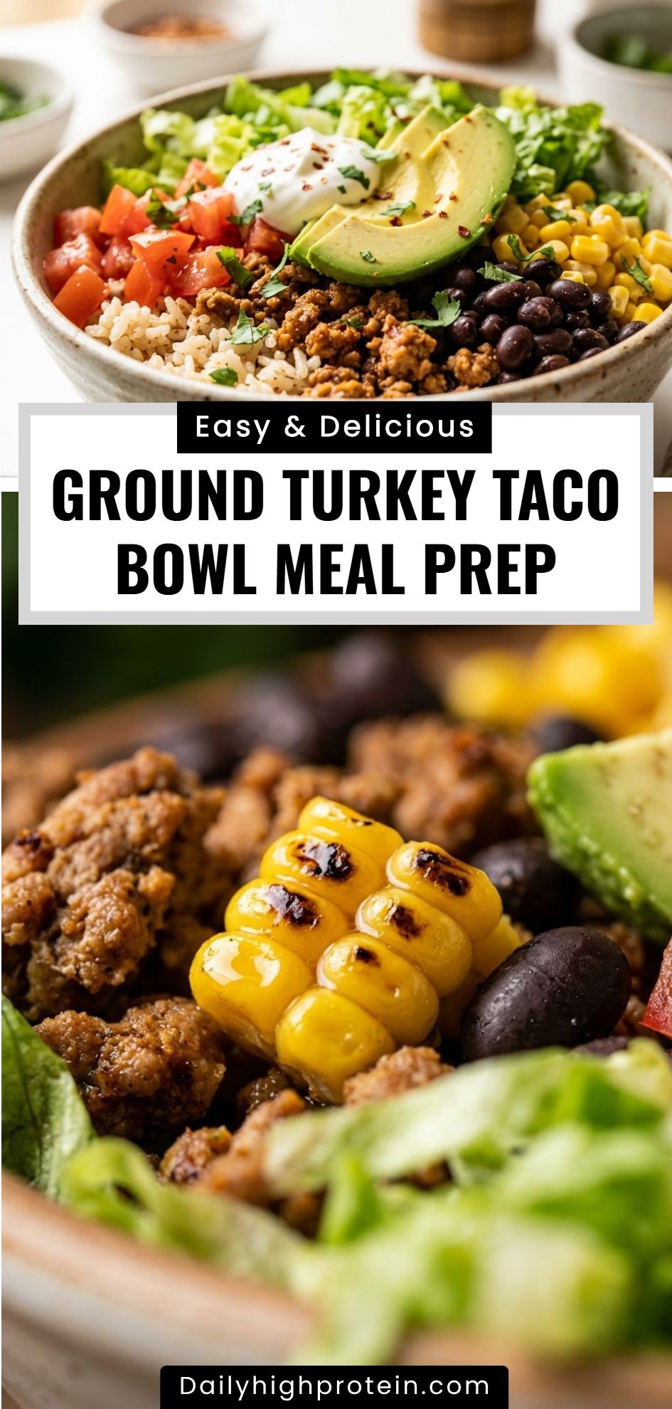 Ground Turkey Taco Bowl Meal Prep