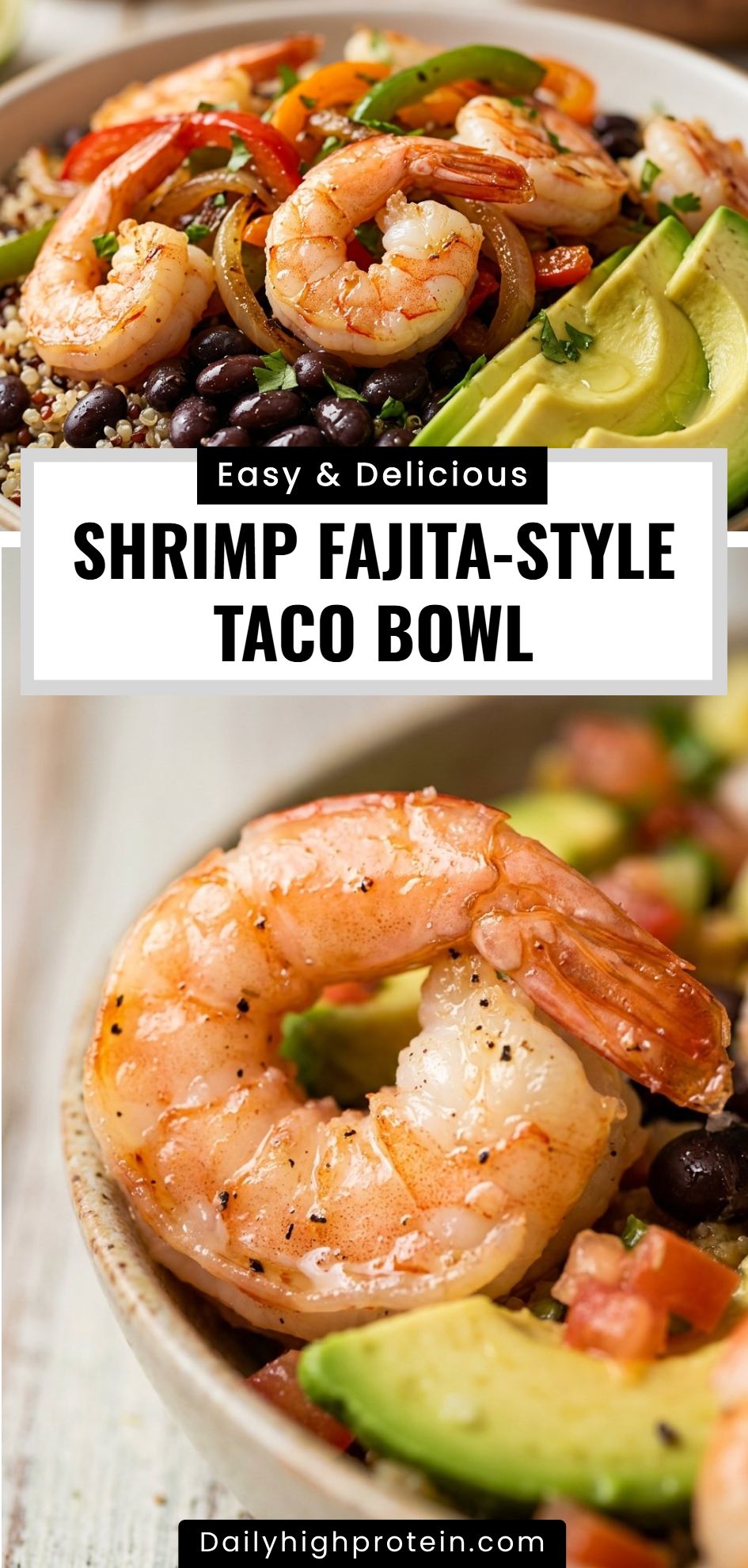 Shrimp Fajita Style Taco Bowl