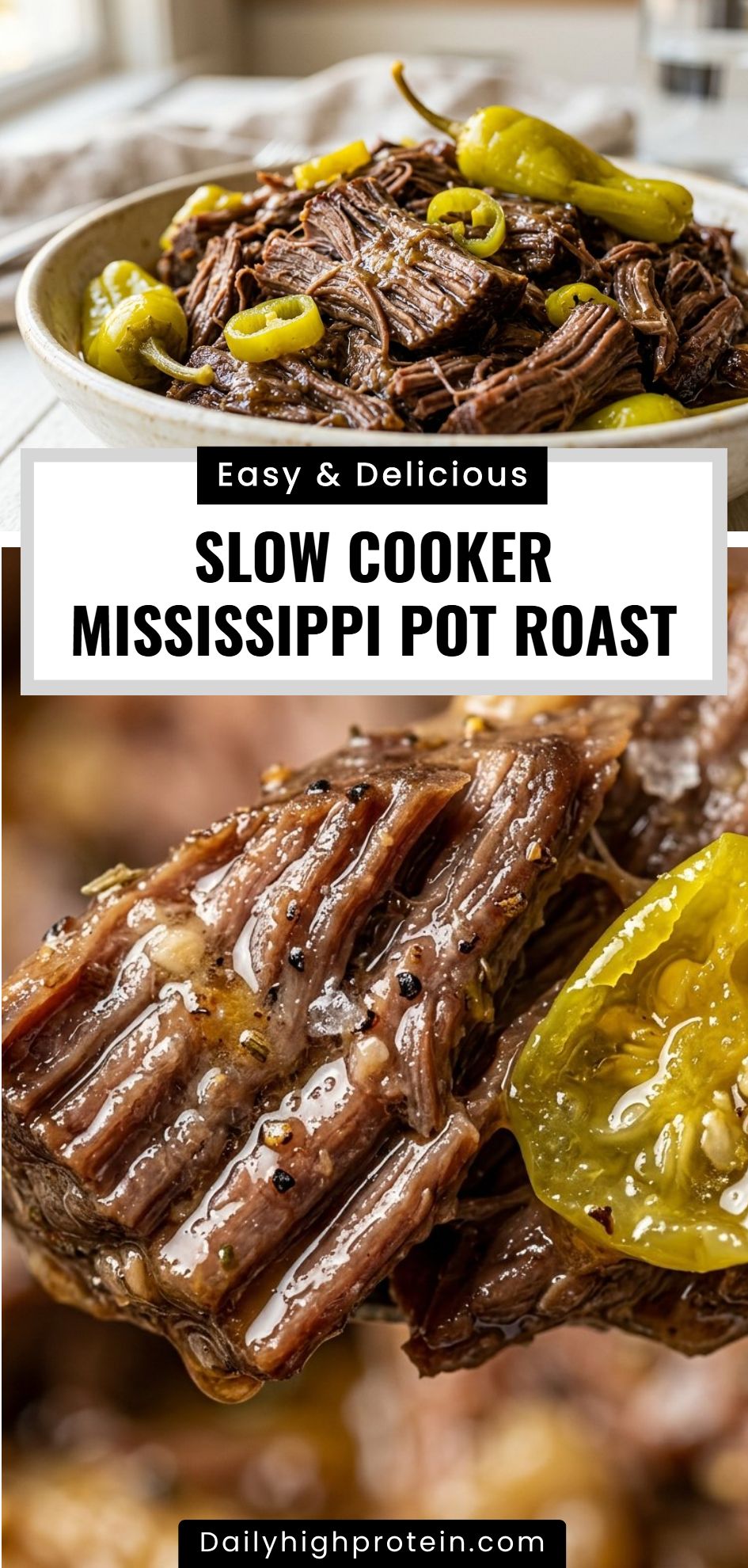 Slow Cooker Mississippi Pot Roast