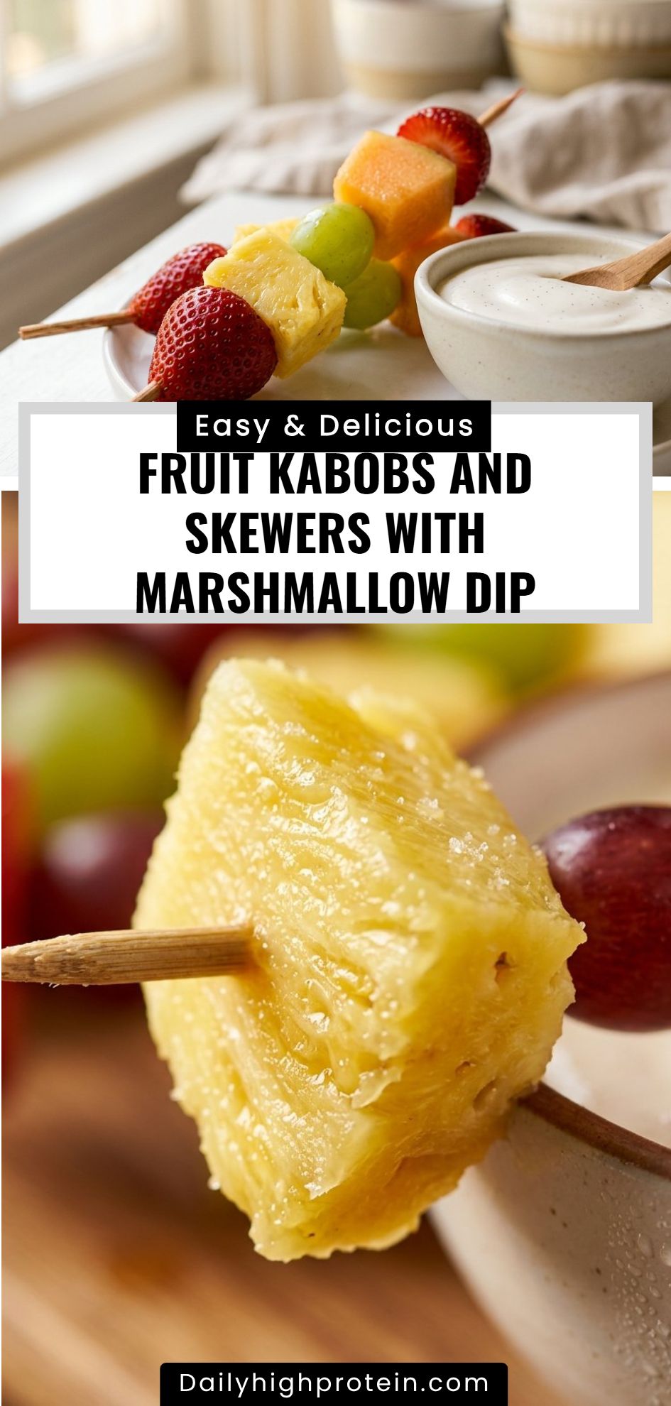 Fruit Kabobs Skewers Marshmallow Dip