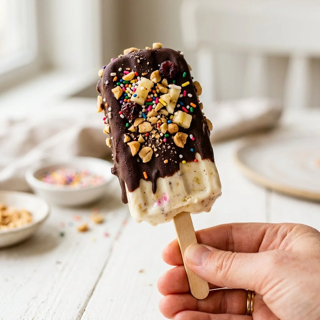 Banana Split Frozen Yogurt Pops Recipe