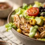 Healthy Chicken Taco Salad Bowl with vibrant toppings and fresh ingredients
