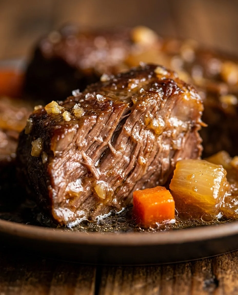 Delicious crockpot pot roast served with vegetables