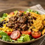 Delicious Doritos Taco Salad Bowl with colorful toppings and fresh ingredients