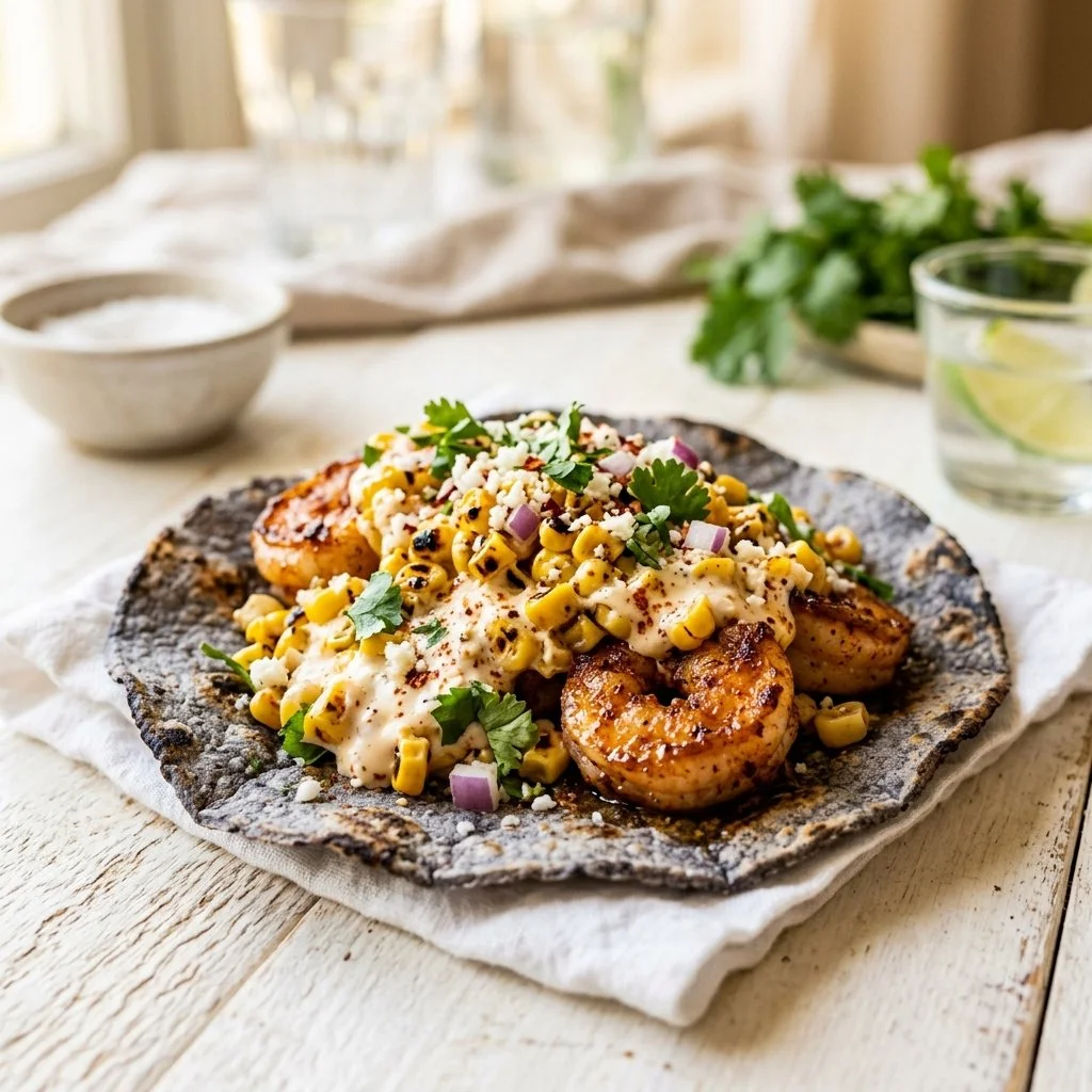 Elote-Style Shrimp Tacos Recipe