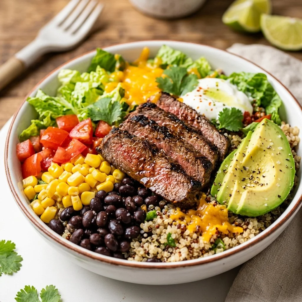 Healthy Carne Asada Steak Taco Bowls