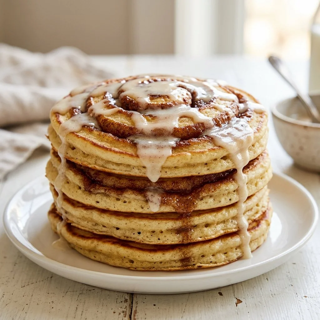 Homemade Cinnamon Roll Pancakes