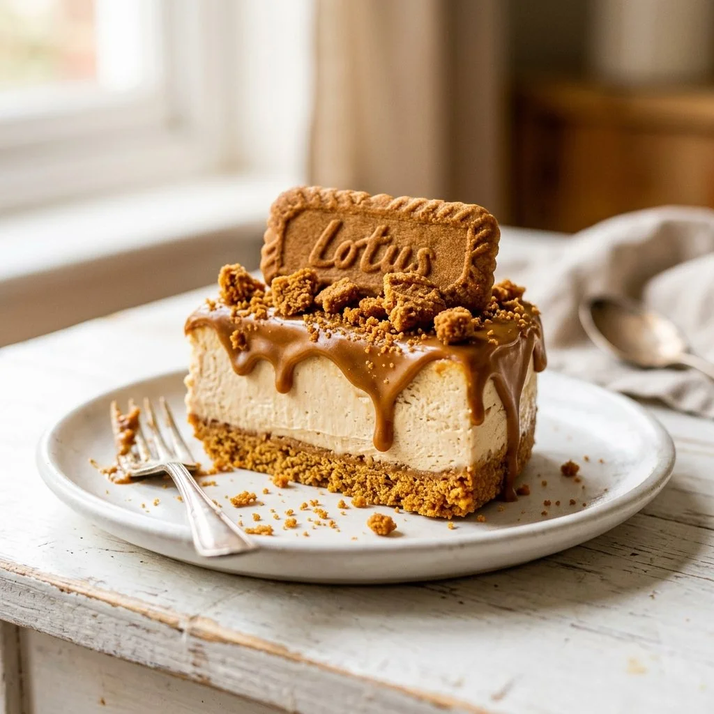 No-Bake Lotus Biscoff Cheesecake