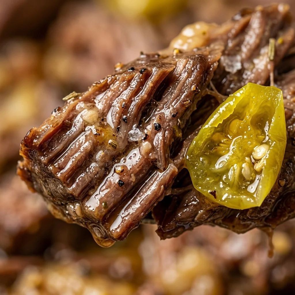 Delicious Slow Cooker Mississippi Pot Roast served with sides on a plate.
