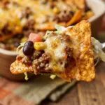 Taco salad recipe styled like a Dorito casserole, perfect for a hearty meal.