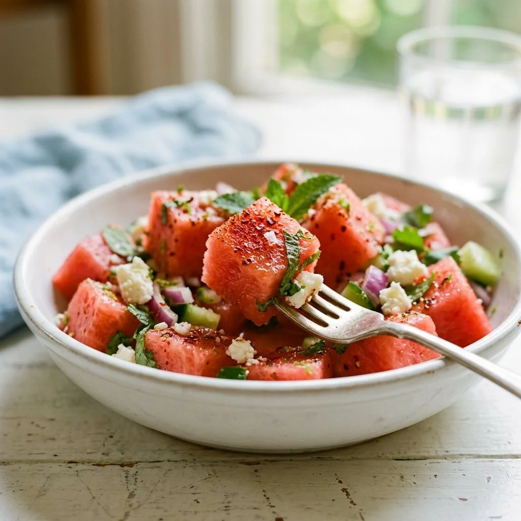 Watermelon Salad with Chili and Lime