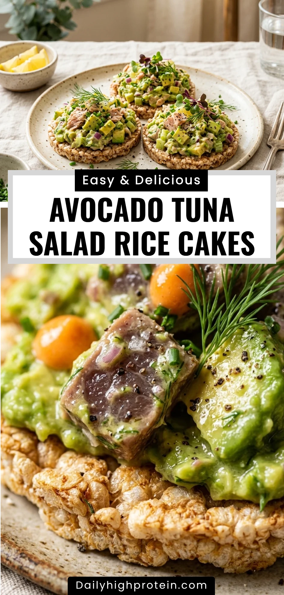 Avocado Tuna Salad Rice Cakes