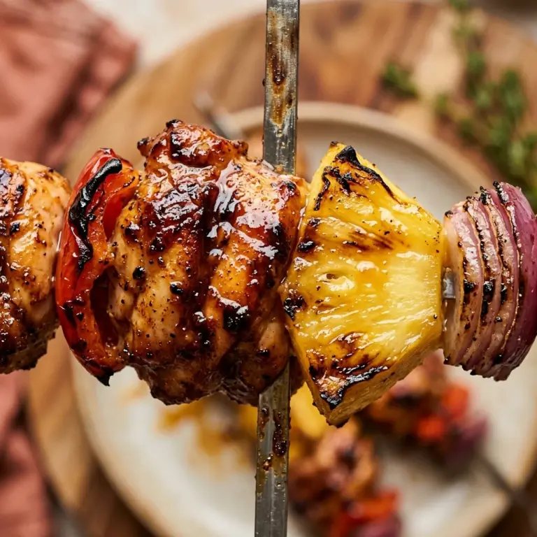 BBQ Pineapple Chicken Kabobs